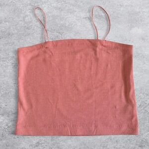 American Eagle Womens Ribbed Camisole Square Neck Spaghetti Strap Top Large